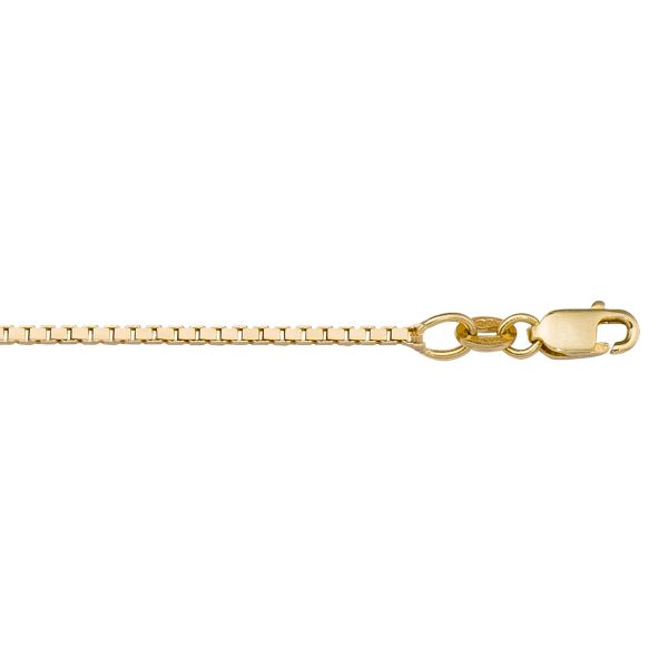 10K / 14K / 18K Yellow Gold Box Necklace 1.3mm