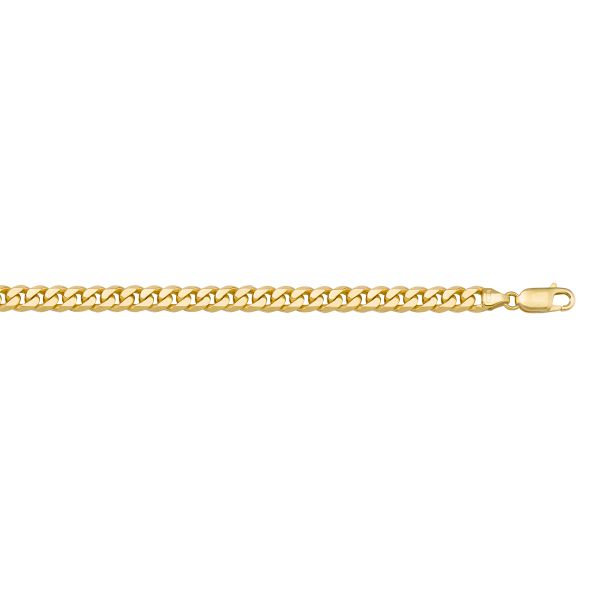 N209-YELLOW GOLD SOLID FLAT BEVELED  LINK Gold Chain