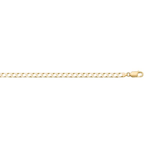 N222-YELLOW GOLD SOLID SQUARED LINK Gold Chain