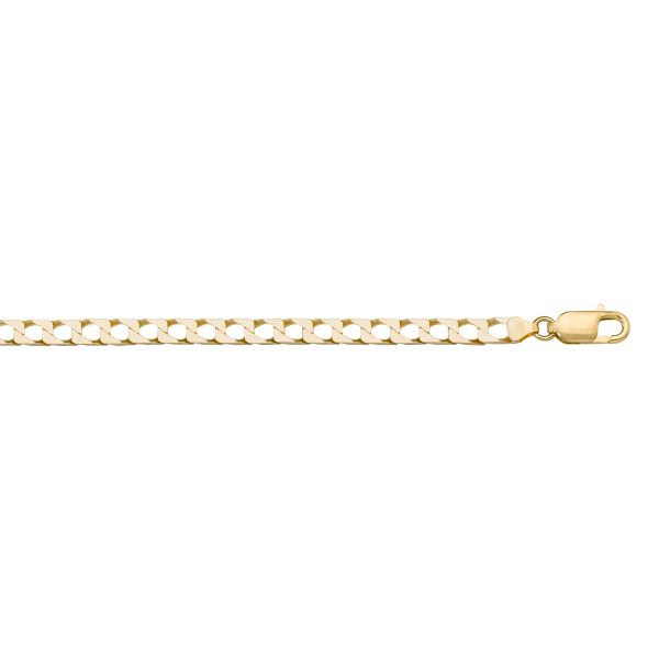 N222-YELLOW GOLD SOLID SQUARED LINK Gold Chain