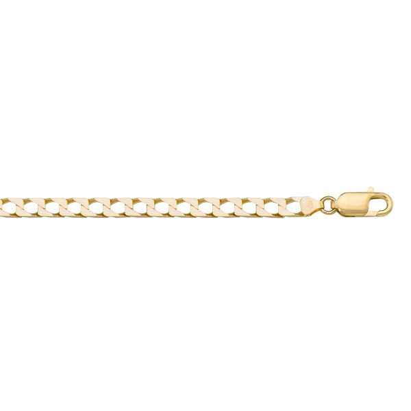 10K / 14K / 18K Yellow Gold Squared Link Necklace 4.1mm